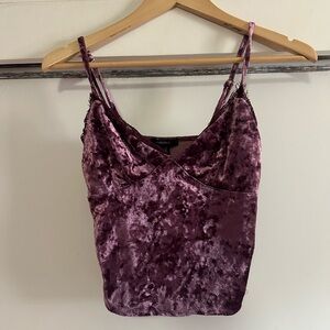 Forever 21 Purple Velvet Crop Top Size S